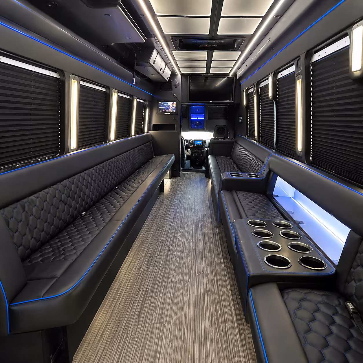 palm beach gardens party bus rental interior